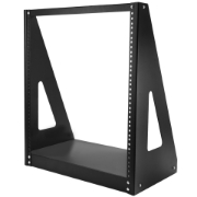 Picture of StarTech.com 2-Post 12U Heavy-Duty Desktop Server Rack, Small Open Frame 19in Computer Rack, Compact Network Rack for AV / Studio / Data / IT Equipment, TAA Compliant - Free Standing Two-Post Home/Office Rack