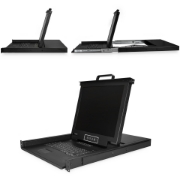 Picture of StarTech.com 16 Port Rackmount KVM Console w/ 6ft Cables - Integrated KVM Switch w/ 17" LCD Monitor - Fully Featured 1U LCD KVM Drawer- OSD KVM - Durable 50,000 MTBF - USB + VGA Support