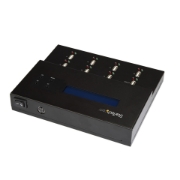Picture of StarTech.com Standalone 1 to 7 USB Thumb Drive Duplicator and Eraser, Multiple USB Flash Drive Copier, System and File and Whole-Drive Copy at 1.5 GB/min, Single and 3-Pass Erase, LCD Display