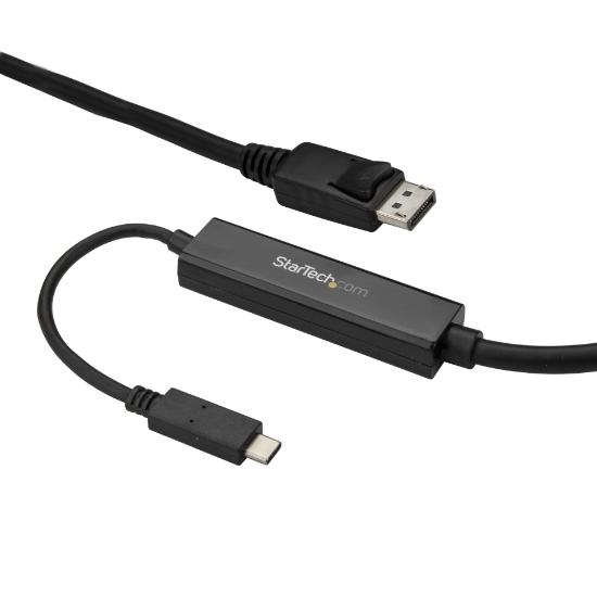Picture of StarTech.com 9.8ft/3m USB C to DisplayPort 1.2 Cable 4K 60Hz - USB-C to DisplayPort Adapter Cable - HBR2 USB Type-C DP Alt Mode to DP Monitor Video Cable - Works w/ Thunderbolt 3 - Black