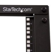 Picture of StarTech.com 4-Post 42U Mobile Open Frame Server Rack, Four Post 19" Network Rack with Wheels, Rolling Rack with Adjustable Depth for Computer/AV/Data/IT Equipment - Casters, Leveling Feet or Floor Mounting