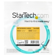 Picture of StarTech.com 3m (10ft) LC/UPC to LC/UPC OM4 Multimode Fiber Optic Cable, 50/125µm LOMMF/VCSEL Zipcord Fiber, 100G, Low Insertion Loss - LSZH Fiber Jumper Cord