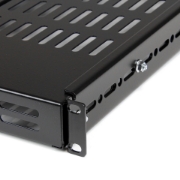 Picture of StarTech.com 1U Adjustable Vented Server Rack Mount Shelf - 175lbs - 19.5 to 38in Adjustable Mounting Depth Universal Tray for 19" AV/ Network Equipment Rack - 27.5in Deep