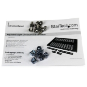 Picture of StarTech.com 1U Adjustable Vented Server Rack Mount Shelf - 175lbs - 19.5 to 38in Adjustable Mounting Depth Universal Tray for 19" AV/ Network Equipment Rack - 27.5in Deep