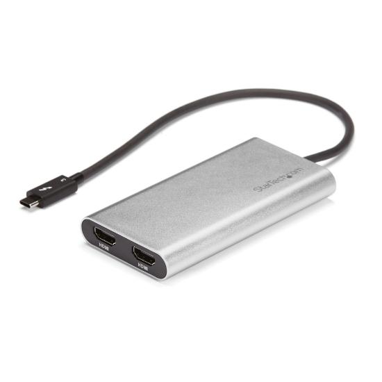 Picture of StarTech.com Thunderbolt 3 to Dual HDMI 2.0 Adapter - 4K 60Hz - Thunderbolt 3 Certified - Dual Monitor HDMI Video Converter Adapter - Mac & Windows compatible - Dual 4K Display HDMI