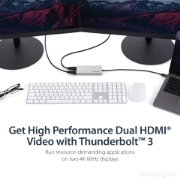 Picture of StarTech.com Thunderbolt 3 to Dual HDMI 2.0 Adapter - 4K 60Hz - Thunderbolt 3 Certified - Dual Monitor HDMI Video Converter Adapter - Mac & Windows compatible - Dual 4K Display HDMI