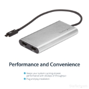 Picture of StarTech.com Thunderbolt 3 to Dual HDMI 2.0 Adapter - 4K 60Hz - Thunderbolt 3 Certified - Dual Monitor HDMI Video Converter Adapter - Mac & Windows compatible - Dual 4K Display HDMI