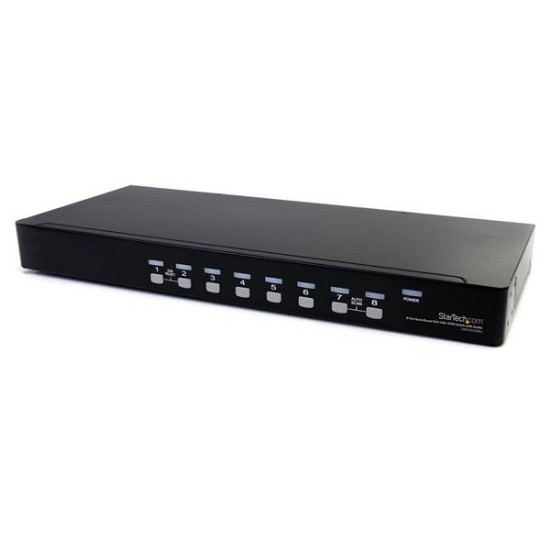 Picture of StarTech.com 8 Port Rackmount USB VGA KVM Switch w/ Audio (Audio Cables Included)