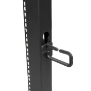 Picture of StarTech.com 4-Post 25U Mobile Open Frame Server Rack, Four Post 19in Network Rack with Wheels, Rolling Rack with Adjustable Depth for Computer/AV/Data/IT Equipment - Casters, Leveling Feet or Floor Mounting