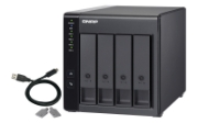 Picture of QNAP TR-004 storage drive enclosure HDD/SSD enclosure Black 2.5/3.5"
