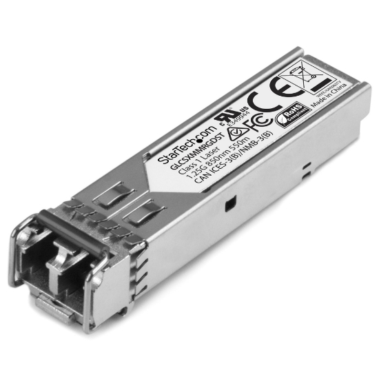 Picture of StarTech.com Cisco GLC-SX-MM-RGD Compatible SFP Transceiver Module - 1000BASE-SX~Cisco GLC-SX-MM-RGD Compatible SFP Module - 1000BASE-SX - 1GbE Multimode Fiber MMF Optic Transceiver - 1GE Gigabit Ethernet SFP - LC 550m - 850nm - DDM Cisco ASR920, IE2000, IE4000