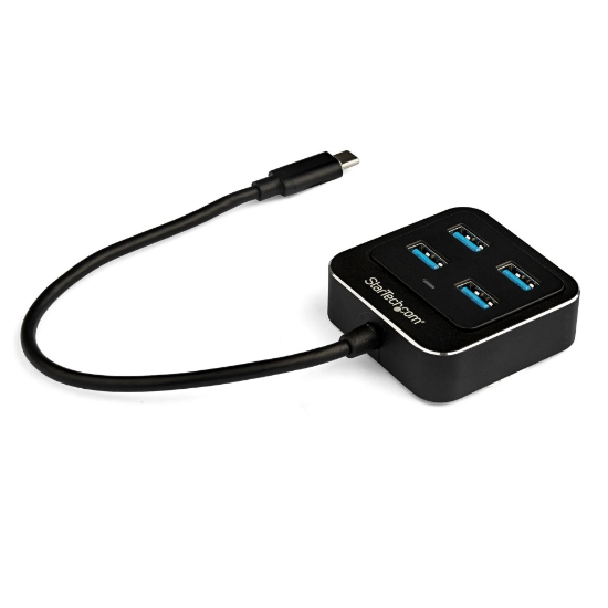 Picture of StarTech.com 4-Port USB C Hub - USB-C to 4x USB-A Ports - SuperSpeed 10Gbps USB 3.2 Gen 2 Type-C Hub - USB Bus Powered - Portable/Compact USB-C to USB Adapter Hub for Laptop - Aluminum