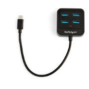 Picture of StarTech.com 4-Port USB C Hub - USB-C to 4x USB-A Ports - SuperSpeed 10Gbps USB 3.2 Gen 2 Type-C Hub - USB Bus Powered - Portable/Compact USB-C to USB Adapter Hub for Laptop - Aluminum