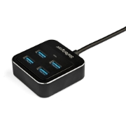 Picture of StarTech.com 4-Port USB C Hub - USB-C to 4x USB-A Ports - SuperSpeed 10Gbps USB 3.2 Gen 2 Type-C Hub - USB Bus Powered - Portable/Compact USB-C to USB Adapter Hub for Laptop - Aluminum