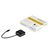 Picture of StarTech.com 4-Port USB C Hub - USB-C to 4x USB-A Ports - SuperSpeed 10Gbps USB 3.2 Gen 2 Type-C Hub - USB Bus Powered - Portable/Compact USB-C to USB Adapter Hub for Laptop - Aluminum