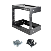 Picture of StarTech.com 8U 19" Wall Mount Network Rack - Adjustable Depth 12-20" 2 Post Open Frame Server Room Rack for AV/Data/ IT Communication/Computer Equipment/Switch w/Cage Nuts & Screws