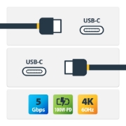 Picture of StarTech.com 6 ft (1.8 m) USB C to USB C Cable - 5A, 100W PD 3.0 - Certified Works With Chromebook - USB-IF Certified - M/M - USB 3.0 5Gbps - USB C Charging Cable - USB Type C Cable