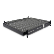Picture of StarTech.com 2U Sliding Server Rack Mount Shelf - 20 to 30in Adjustable Mounting Depth - Vented - 50lb - Heavy Duty Universal 19” Rack Shelf for Equipment Rack - 24in Deep