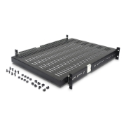 Picture of StarTech.com 2U Sliding Server Rack Mount Shelf - 20 to 30in Adjustable Mounting Depth - Vented - 50lb - Heavy Duty Universal 19” Rack Shelf for Equipment Rack - 24in Deep