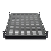 Picture of StarTech.com 2U Sliding Server Rack Mount Shelf - 20 to 30in Adjustable Mounting Depth - Vented - 50lb - Heavy Duty Universal 19” Rack Shelf for Equipment Rack - 24in Deep