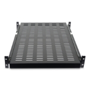 Picture of StarTech.com 2U Sliding Server Rack Mount Shelf - 20 to 30in Adjustable Mounting Depth - Vented - 50lb - Heavy Duty Universal 19” Rack Shelf for Equipment Rack - 24in Deep