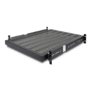 Picture of StarTech.com 2U Sliding Server Rack Mount Shelf - 20 to 30in Adjustable Mounting Depth - Vented - 50lb - Heavy Duty Universal 19” Rack Shelf for Equipment Rack - 24in Deep