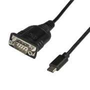 Picture of StarTech.com USB C to Serial Adapter Cable 16" (40cm) - USB Type C to RS232 (DB9) Converter Cable - USB-C Serial Cable for PLCs, Scanners, Printers - Male/Male - Windows/Mac/Linux