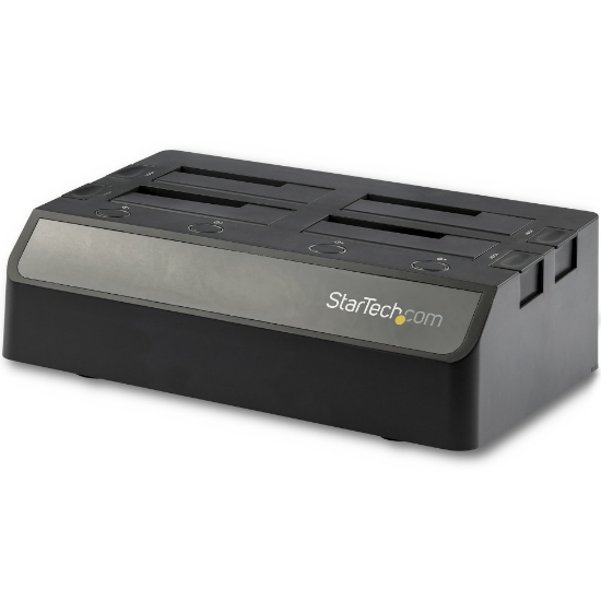 Picture of StarTech.com 4-Bay USB 3.1 to SATA Hard Drive Docking Station, 10Gbps USB Hard Drive Dock, External 2.5/3.5" SSD/HDD, SATA I/II/III, Docking Station, Hot-Swap Hard Drive Bay, Top-Loading