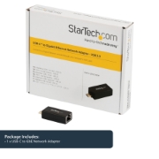 Picture of StarTech.com USB C to Gigabit Ethernet Adapter - 1Gbps NIC USB 3.0/USB 3.1 Type C Network Adapter - 1GbE USB-C to RJ45/LAN Port Thunderbolt 3 Compatible Windows MacBook Pro Chromebook