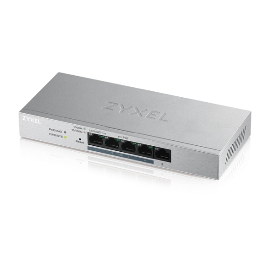 Picture of Zyxel GS1200-5HP v2 Managed Gigabit Ethernet (10/100/1000) Power over Ethernet (PoE) Grey