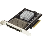Picture of StarTech.com Quad Port 10G SFP+ Network Card - Intel XL710 Open SFP+ Converged Adapter - PCIe 10 Gigabit Ethernet Server NIC - 10GbE Fiber Optic LAN Card - Dell PowerEdge HPE ProLiant