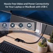 Picture of StarTech.com USB C to DisplayPort Adapter with Power Delivery - 4K 60Hz HBR2 - USB Type-C to DP 1.2 Monitor Video Converter w/ Charging - 60W PD Pass-Through - Thunderbolt 3 Compatible
