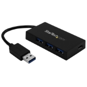Picture of StarTech.com 4 Port USB 3.0 Hub - USB Type-A Hub with 1x USB-C & 3x USB-A (SuperSpeed 5Gbps) - USB Bus or Self-Powered - Portable USB 3.1/3.2 Gen 1 BC 1.2 Charging Hub w/ Power Adapter~4 Port USB 3.0 Hub - USB Type-A Hub with 1x USB-C & 3x USB-A (SuperSpeed 5Gbps) - USB Bus or Self-Powered - Portable USB 3.2 Gen 1 BC 1.2 Charging Hub w/ Power Adapter