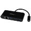 Picture of StarTech.com 3 Port USB-C Hub with Gigabit Ethernet & 60W Power Delivery Passthrough Laptop Charging - USB-C to 3x USB-A (USB 3.0 SuperSpeed 5Gbps) - USB 3.1/3.2 Gen 1 Type-C Adapter Hub~3 Port USB-C Hub with Gigabit Ethernet & 60W Power Delivery Passthrough Laptop Charging - USB-C to 3x USB-A (USB 3.0 SuperSpeed 5Gbps) - USB 3.2 Gen 1 Type-C Adapter Hub