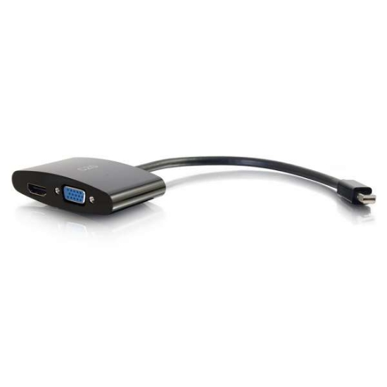 Picture of C2G 20cm Mini DisplayPort to HDMI or VGA Adapter Converter 4K UHD - Black