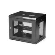 Picture of StarTech.com 2-Post 9U Wall Mount Network Cabinet with 1U Shelf, 19" Wall-Mounted Server Rack for Data / Networking / AV / Electronics / Computer Equipment, Small Vented Rack Enclosure