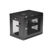 Picture of StarTech.com 2-Post 9U Wall Mount Network Cabinet with 1U Shelf, 19" Wall-Mounted Server Rack for Data / Networking / AV / Electronics / Computer Equipment, Small Vented Rack Enclosure