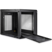 Picture of StarTech.com 2-Post 9U Wall Mount Network Cabinet with 1U Shelf, 19" Wall-Mounted Server Rack for Data / Networking / AV / Electronics / Computer Equipment, Small Vented Rack Enclosure