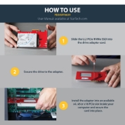 Picture of StarTech.com U.2 to PCIe Adapter for 2.5" U.2 NVMe SSD - SFF-8639 - x4 PCI Express 4.0