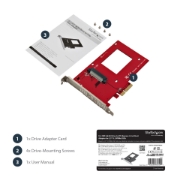 Picture of StarTech.com U.2 to PCIe Adapter for 2.5" U.2 NVMe SSD - SFF-8639 - x4 PCI Express 4.0