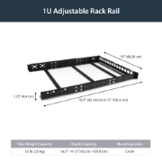 Picture of StarTech.com 1U Fixed 19" Adjustable Depth Universal Server Rack Rails
