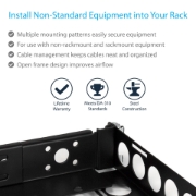 Picture of StarTech.com 1U Fixed 19" Adjustable Depth Universal Server Rack Rails