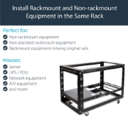 Picture of StarTech.com 1U Fixed 19" Adjustable Depth Universal Server Rack Rails