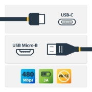 Picture of StarTech.com USB-C to Micro-B Cable - M/M - 0.5 m - USB 2.0