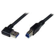 Picture of StarTech.com 1m Black SuperSpeed USB 3.0 Cable - Right Angle A to B - M/M