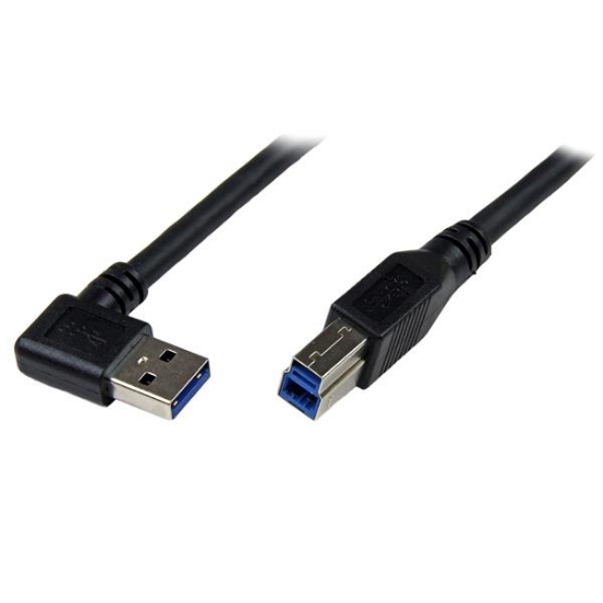 Picture of StarTech.com 1m Black SuperSpeed USB 3.0 Cable - Right Angle A to B - M/M