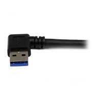 Picture of StarTech.com 1m Black SuperSpeed USB 3.0 Cable - Right Angle A to B - M/M