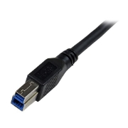 Picture of StarTech.com 1m Black SuperSpeed USB 3.0 Cable - Right Angle A to B - M/M