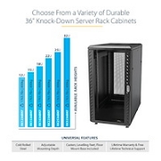 Picture of StarTech.com 4-Post 25U Server Rack Cabinet, Lockable 19" Data Rack Cabinet for Computer / AV / IT Equipment, Office / Home Network Rack with Casters & Adjustable Mounting Rails