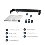 Picture of StarTech.com 1U 19in Hinged Wall Mounting Bracket for Patch Panels